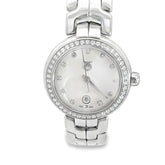 Pre-Loved Tag Heuer Link/ 11 Hour Mark Diamonds and Diamond Bezel / 34mm/ Stainless Steel Watch